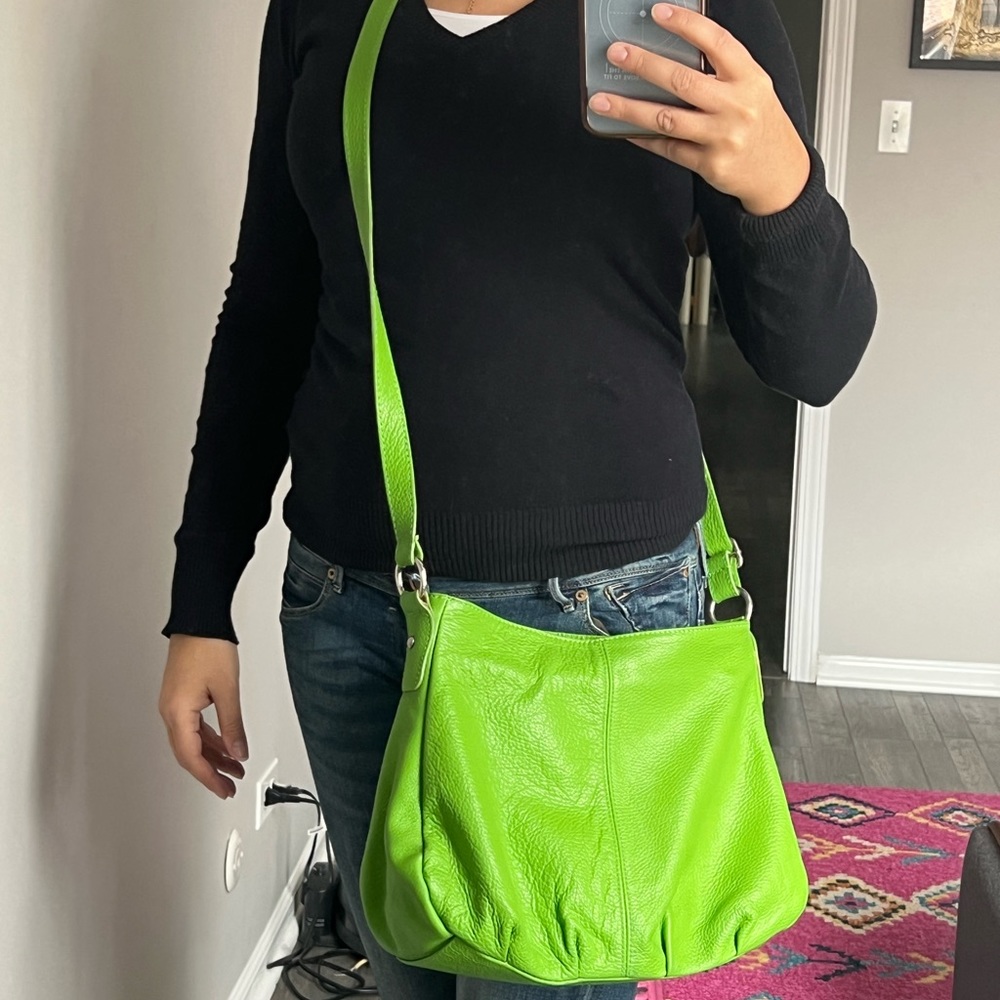Green soft leather